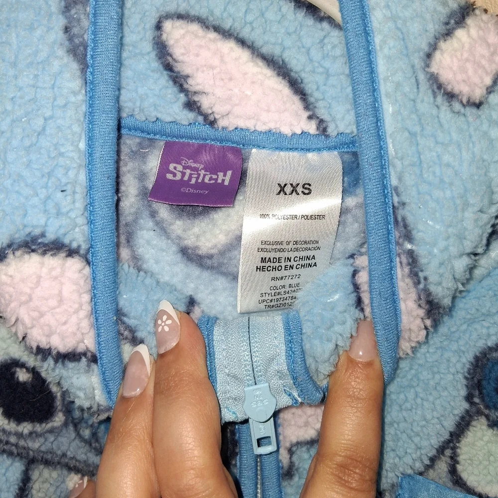 Disney Stitch Blue and Pink Fleece Jacket - Picture 4 of 7